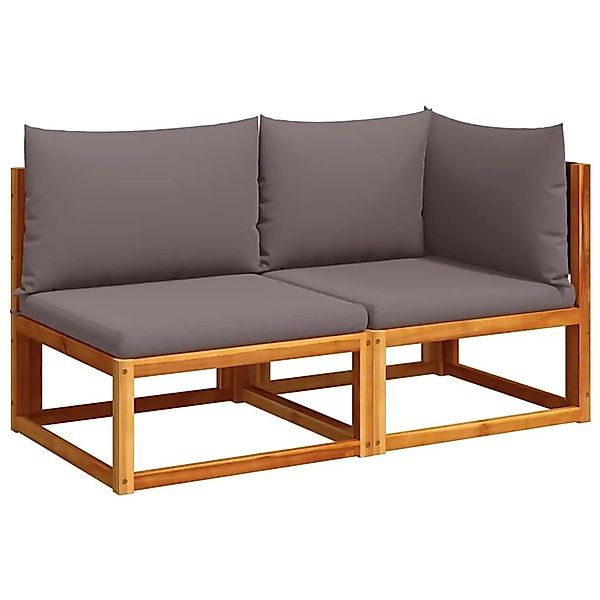 vidaXL Gartensofa mit Kissen 2-Sitzer Holz Akazie & Rattan 4008175 günstig online kaufen