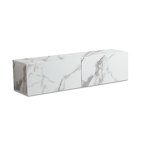 FINEBUY Lowboard FB58622 (Marmor-Optik Weiß 120x30x30 günstig online kaufen