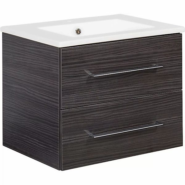 FACKELMANN Spiegelschrank "PE 60 - Dark-Oak", Badmöbel Breite 60 cm, 2 Türe günstig online kaufen