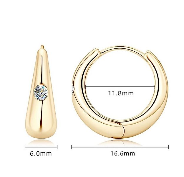 ROUGEMONT Paar Creolen Funkelnde Creolen Moissanit Ohrringe 925 Silber 18K günstig online kaufen