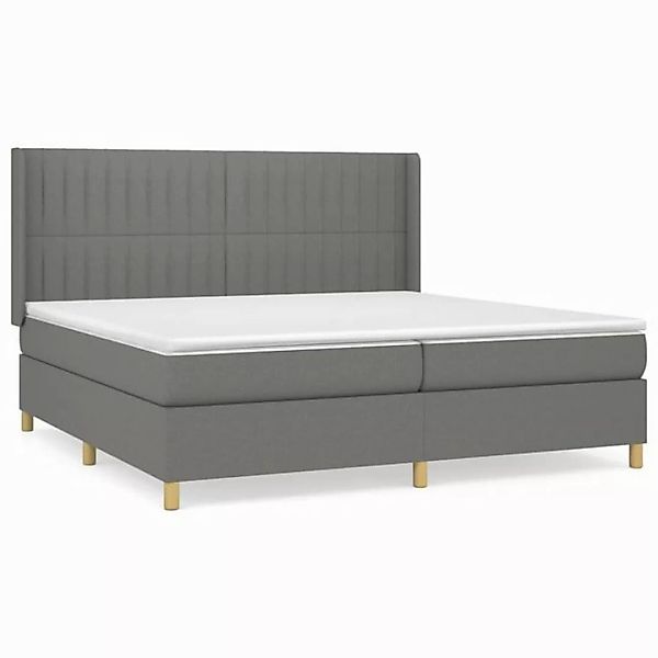 furnicato Bettgestell Boxspringbett mit Matratze Dunkelgrau 200x200 cm Stof günstig online kaufen