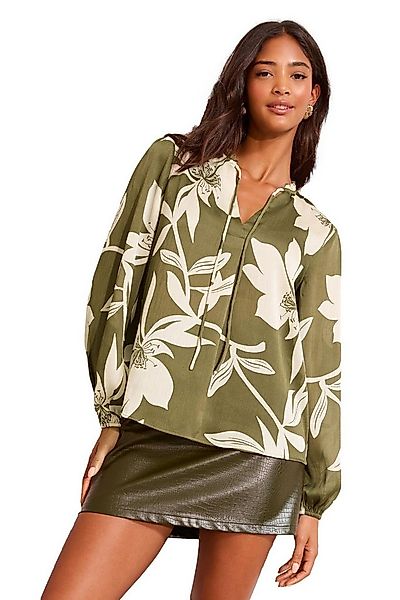 Friends Like These Langarmbluse Friends Like These Chiffon-Bluse mit Bindeb günstig online kaufen