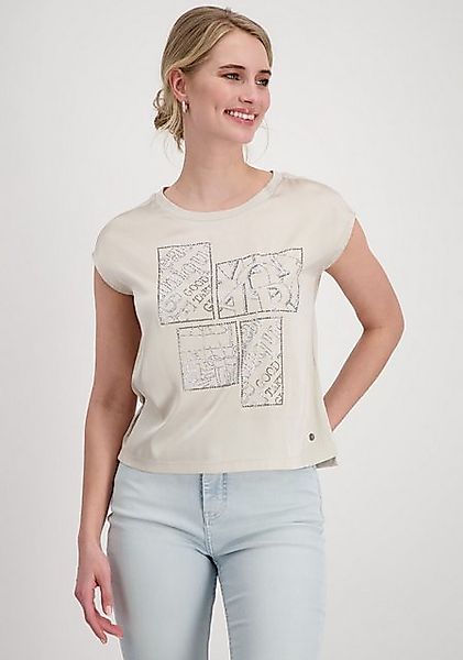 Monari Schlupfbluse mit Frontprint aus Glitzernieten günstig online kaufen