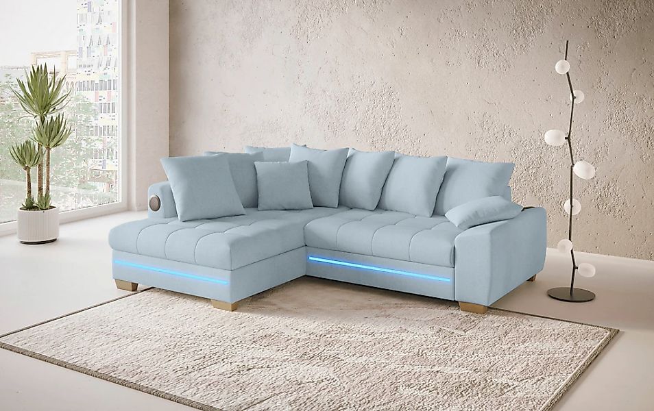 Mr. Couch Ecksofa »Nikita II, L-Form«, mit Kaltschaum, RGB-LED, Soundsystem günstig online kaufen