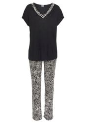 LASCANA Pyjama Set, 2 Stk. tlg., mit gemusterten Details günstig online kaufen