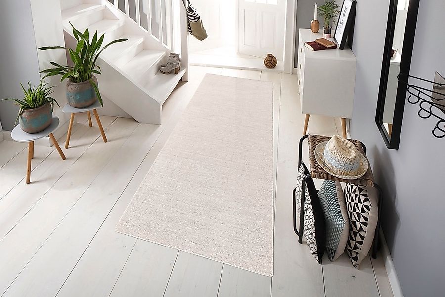 THEKO Läufer "Gabbeh Uni, Handgefertigt, Teppich, meliert, reine Wolle," re günstig online kaufen