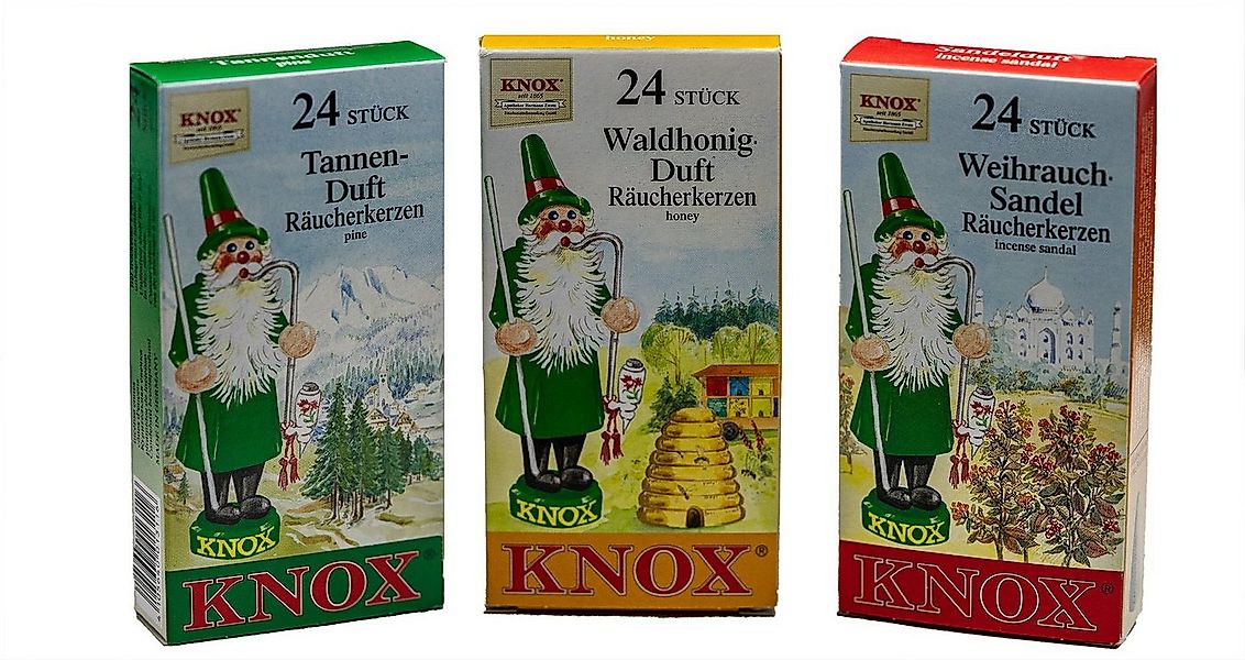 KNOX Duftkerze 3er Set: Tanne / Sandel / Waldhonig, Räucherkerzen Standardg günstig online kaufen