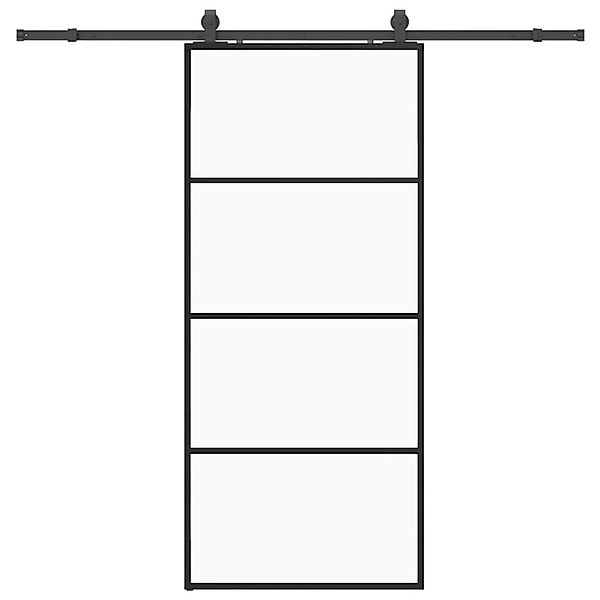 vidaXL Schiebetür mit Beschlag Schwarz 90x205 cm ESG-Glas 3375938 günstig online kaufen