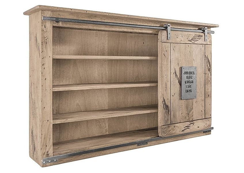 Massivmoebel24 Wandregal, 1-tlg., Wandregal Mango 130x25x80 whitewash lacki günstig online kaufen