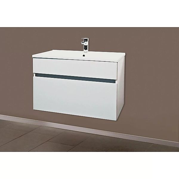 Sanotechnik Waschbeckenunterschrank Weiß matt 79,6 cm günstig online kaufen