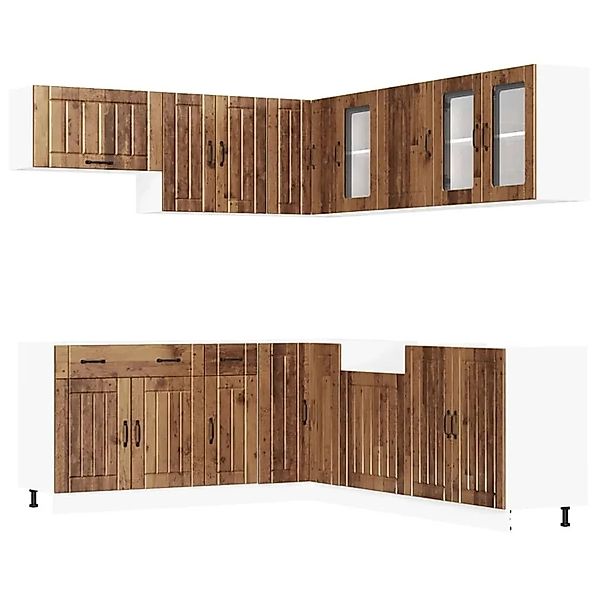 vidaXL 11 Tlg Küchenschrank-Set Lucca Altholz-Optik Holzwerkstoff 3314929 günstig online kaufen