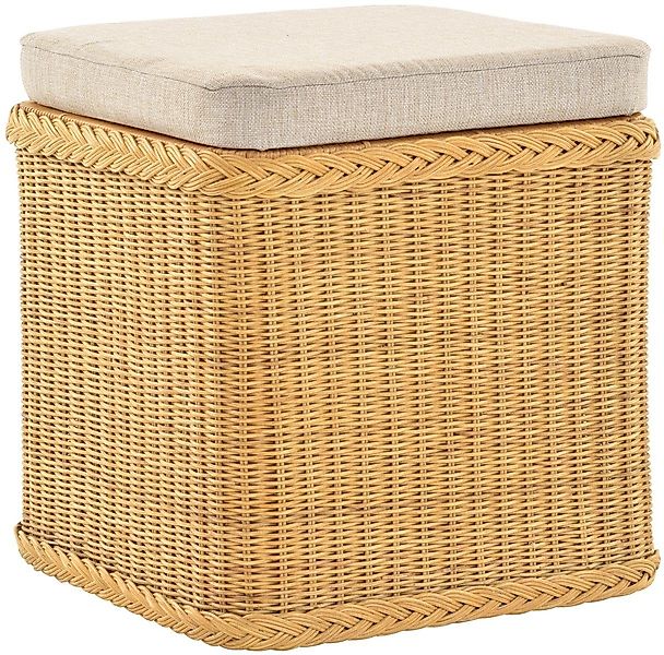 Krines Home Sitztruhe Rattan Wäschekorb Quadratisch Wäschetruhe Sitz gepols günstig online kaufen