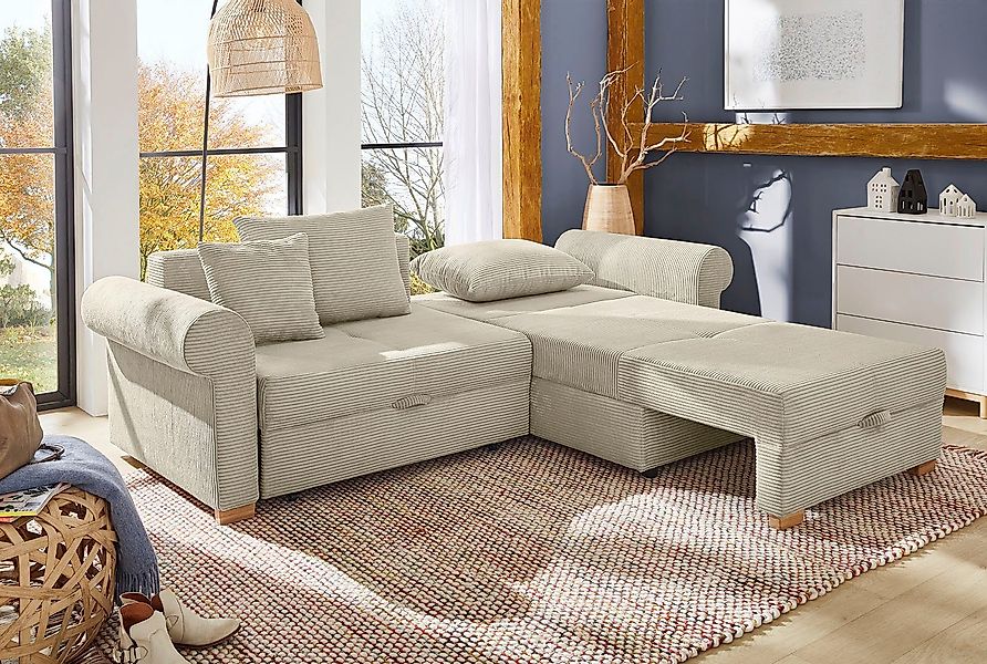 Jockenhöfer Gruppe Ecksofa "List L-Form" viel Stauraum, 2 separate Liegeflä günstig online kaufen