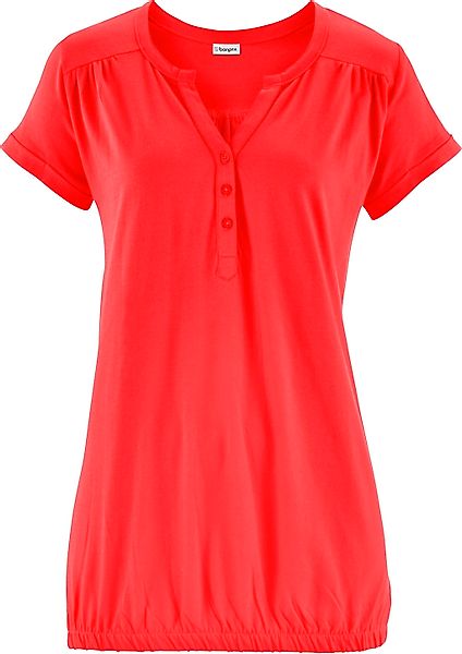 bonprix T-Shirt "Baumwoll-Shirt, Kurzarm" lässige Passform, Kurzarm, V-Auss günstig online kaufen