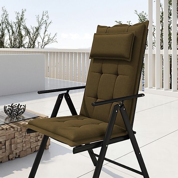 sunnypillow Hochlehnerauflage Gartenstuhlauflagen mit abnehmbarem Kopfpolst günstig online kaufen