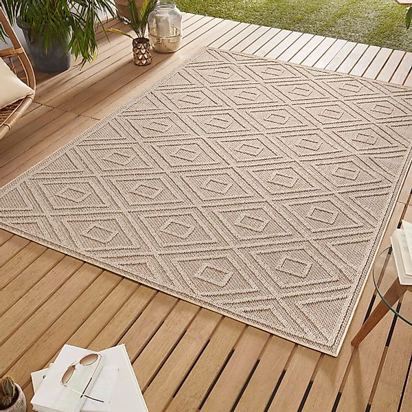 SIMPEX24 Outdoorteppich Rauten Design, Läufer, Höhe: günstig online kaufen
