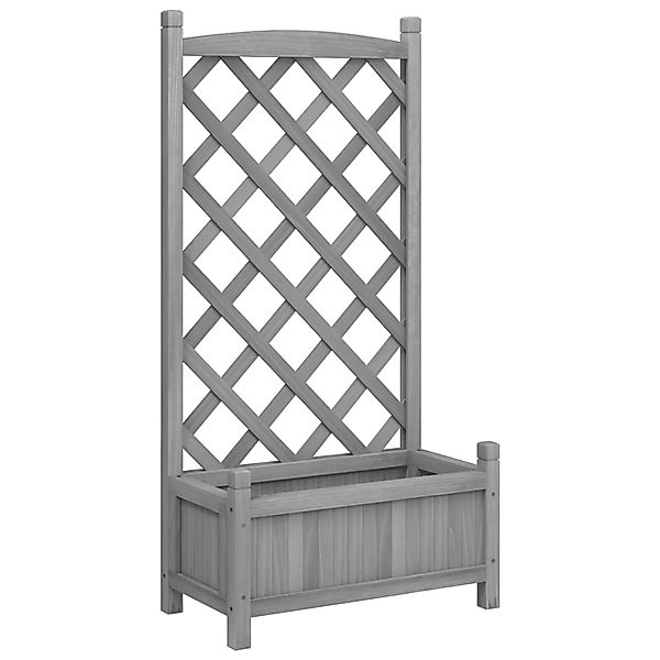 vidaXL Pflanzkübel mit Spalier Grau Massivholz Tanne 365486 günstig online kaufen