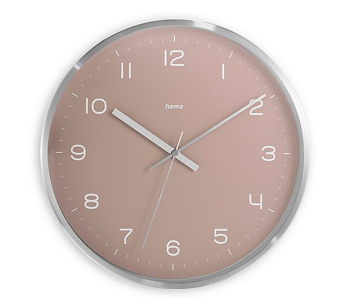 Hama Funkwanduhr Funkuhr "Fidschi", ohne Ticken, Ø 30 cm, Aluminium (geräus günstig online kaufen