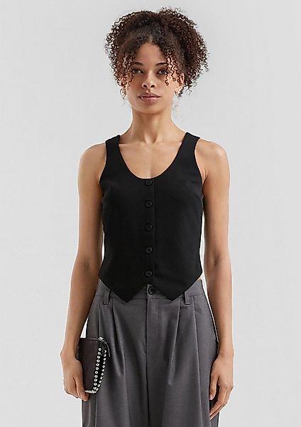 QS Funktionsweste Indoor-Weste Schmal geschnittene Weste aus Interlockjerse günstig online kaufen