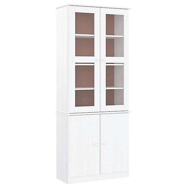 vidaXL Vitrinenschrank ALTA Weiß 77x35x186,5 cm Massivholz Kiefer 353950 günstig online kaufen