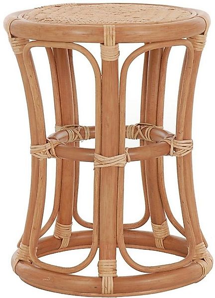 Krines Home Sitzhocker Hoher Rattan Hocker Rund Sitzhocker aus echtem Ratta günstig online kaufen