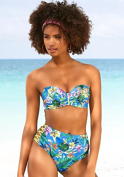 Venice Beach Bikini-Hose "Hanni", mit tropischem Print und gelben Details günstig online kaufen