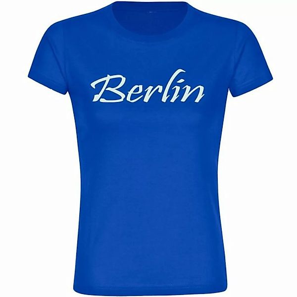 multifanshop T-Shirt Damen Berlin blau - Schriftzug - Frauen günstig online kaufen