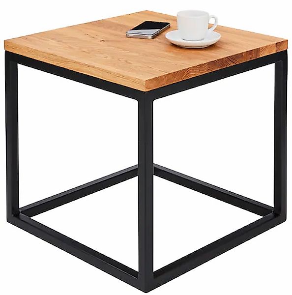 Home affaire Couchtisch »Voorst« aus massiver Eiche und Metallgestell günstig online kaufen