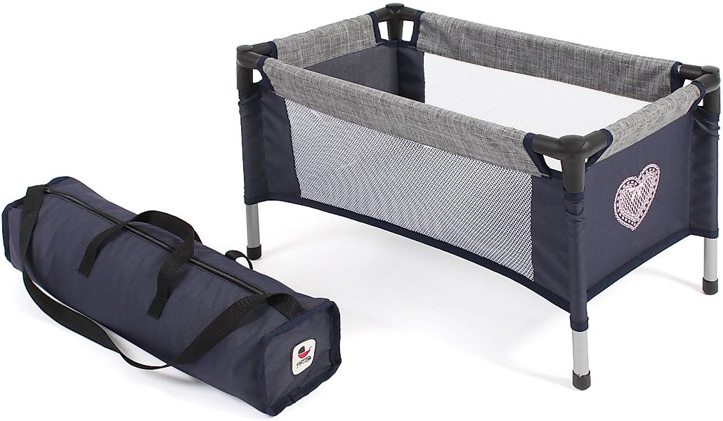 CHIC2000 Puppenbett Puppen-Reisebett, Grau-Navy, mit Tragetasche günstig online kaufen
