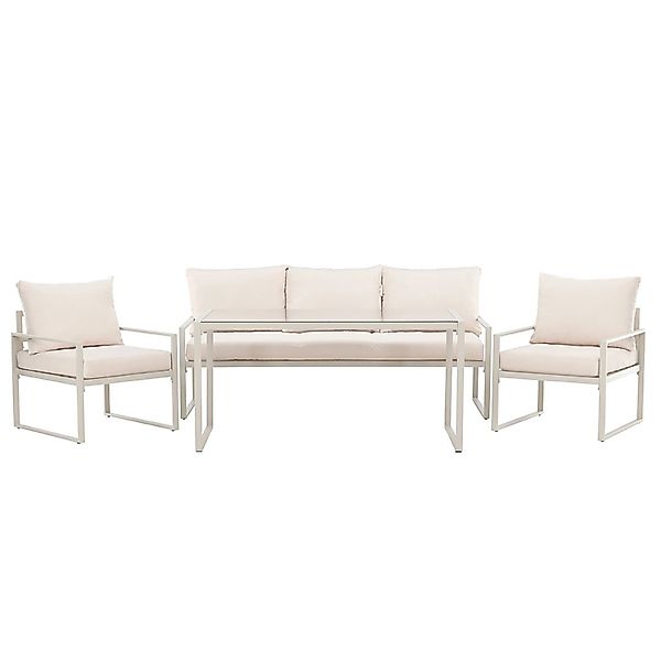 ebuy24 Catania Loungeset 1 Esstisch 1 Sofa 2 Stühle Beige Tisch cm H67xB70x günstig online kaufen