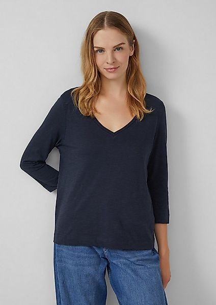 s.Oliver 3/4-Arm-Shirt T-Shirt 3/4-Armshirt aus Baumwoll-Flammgarn mit tief günstig online kaufen