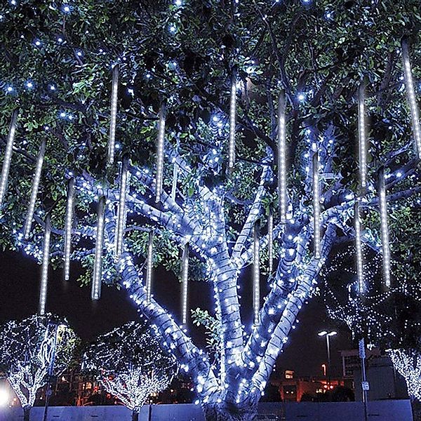 Rosnek LED-Lichtervorhang 8 Rohre,Warmweiß/Weiß,Wasserdicht,Außen Weihnacht günstig online kaufen