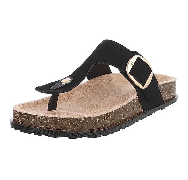 Ital-Design Modische Flip-Flops mit Schnalle für Damen Zehentrenner (915122 günstig online kaufen