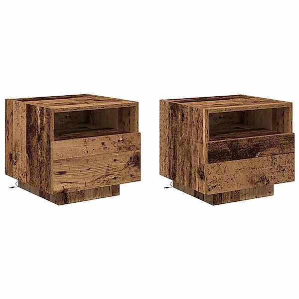 vidaXL Nachttisch 2 Stk Altholz 40 x 39 x 37 cm Holzwerkstoff 863067 günstig online kaufen