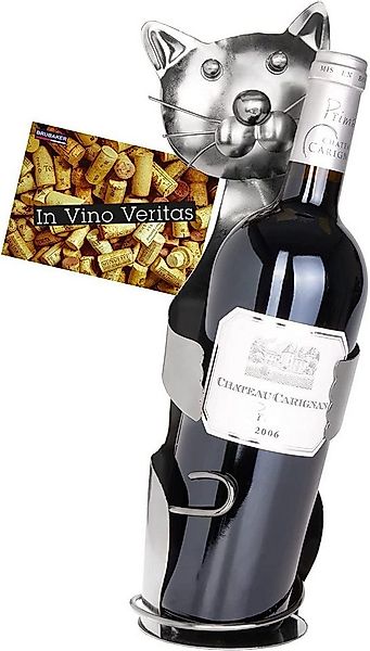 BRUBAKER Weinflaschenhalter Katze - Kater Metall Skulptur Flaschenständer, günstig online kaufen