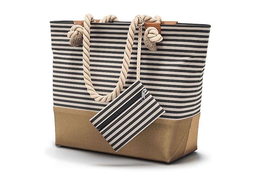 furora HOLIDAY Strandtasche Badetasche mit Reißverschluss & 2x Innentaschen günstig online kaufen