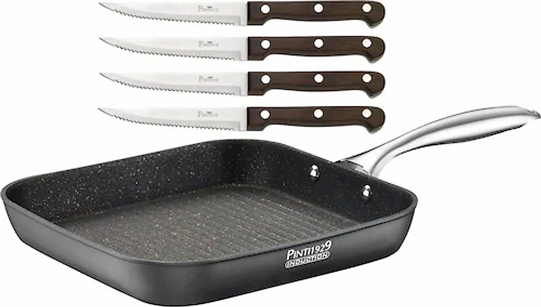 PINTINOX Grillpfanne »ST1« Aluminium Set, 5 Stk. tlg. Induktionsgeeignet, i günstig online kaufen
