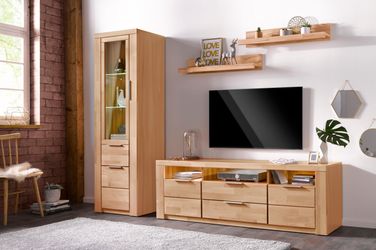 Home affaire Wohnwand "ZARA" Set, 4 Stk. tlg. teilmassives Holz günstig online kaufen