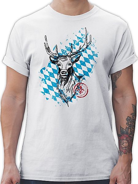 Shirtracer T-Shirt Hirsch mit bayrischem Wappen günstig online kaufen
