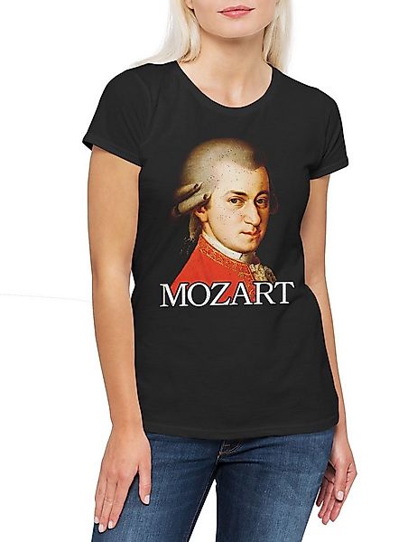 Urban Backwoods Print-Shirt Mozart Portrait Damen T-Shirt Wolfgang Amadeus günstig online kaufen
