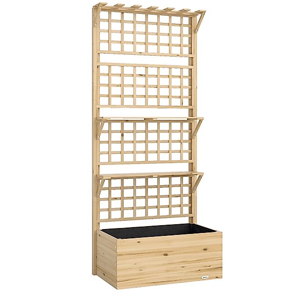 Outsunny Hochbeet mit Rankgitter & hängendem Dach, Holz Blumenkasten mit 2 günstig online kaufen