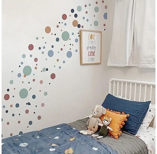 Montegoni Wandsticker Polka Dot Wandsticker 140 Kreise Selbstklebend Wandde günstig online kaufen