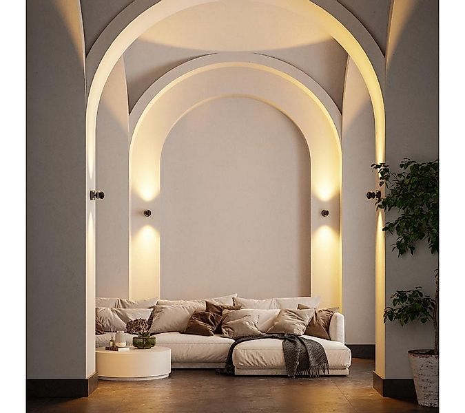 Neona LED Wandleuchte PONTOS Schwarz Chrom, Dimmbar per Fernbedienung, LED günstig online kaufen