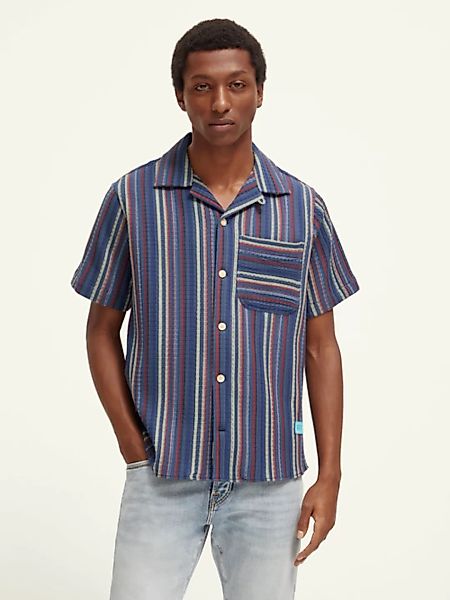 Maison Scotch Striped structured camp shirt günstig online kaufen