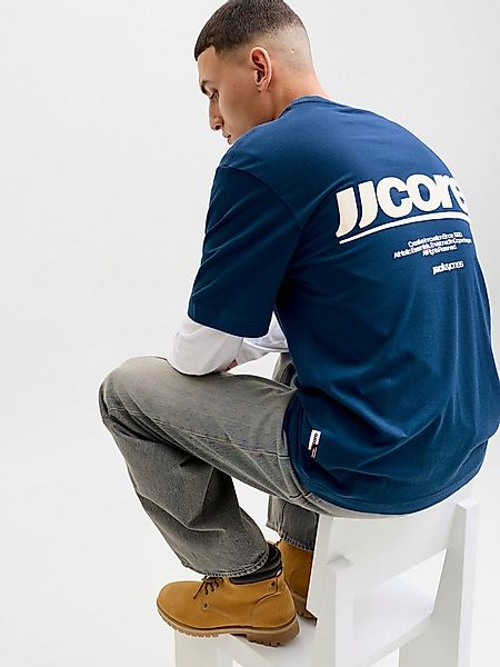 Jack & Jones T-Shirt JCOCLUB BACK TEXT PRNT TEE SS CREW SN mit Print günstig online kaufen