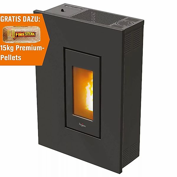 PEGASO Pelletofen Madison Stahl Anthrazit 5,3 kW mit Automatik günstig online kaufen