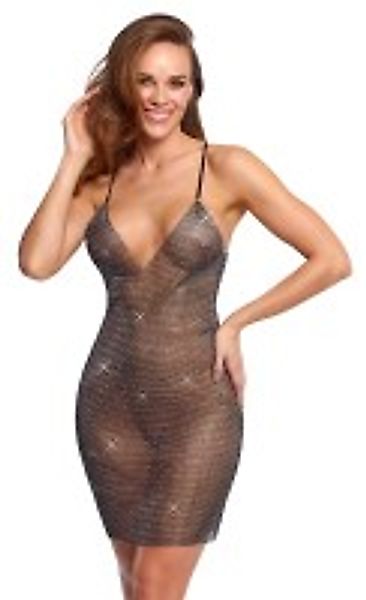 Funkelndes Netz-Minikeid – Schwarz - S/M günstig online kaufen