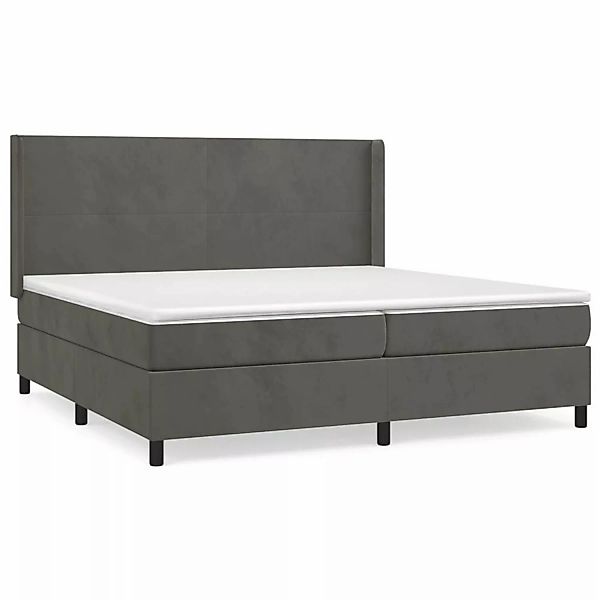 vidaXL Boxspringbett mit Matratze Dunkelgrau 200x200 cm Samt1378553 günstig online kaufen