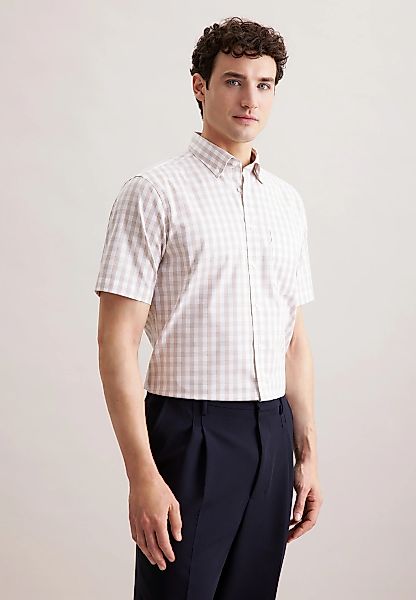 seidensticker Businesshemd "Comfort", Comfort 1/2 Button-Down-Kragen Karo günstig online kaufen