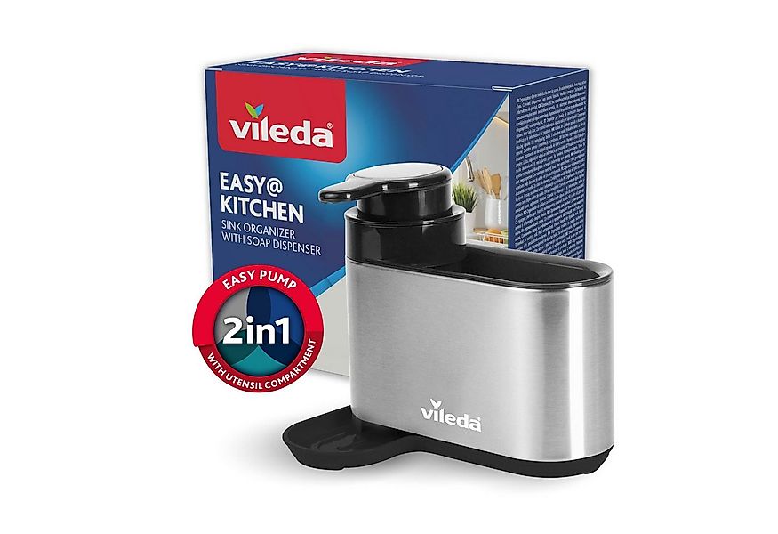 Vileda Küchenorganizer-Set Spülbeckenorganizer mit Seifenspender Edelstahl, günstig online kaufen